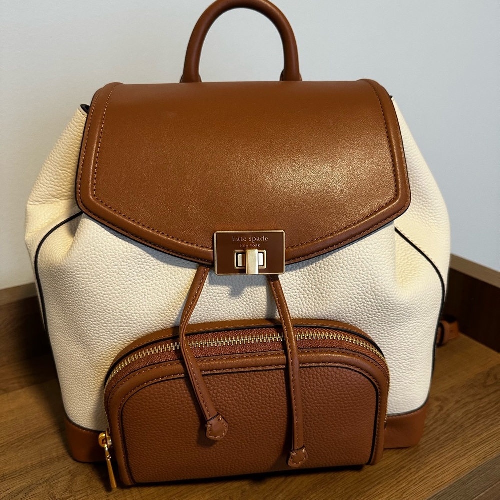 Kate Spade Tan and Cream Backpack
